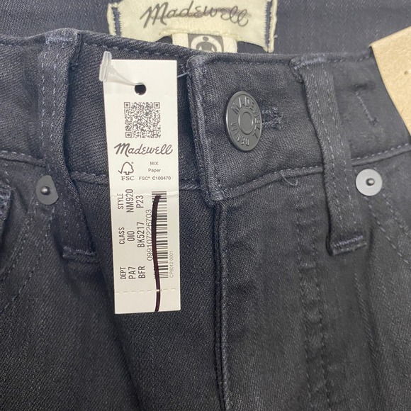 Madewell Jeans Womens 23 Petite Black Curvy Skinny Flare Denim High Rise NM920 - Picture 5 of 13